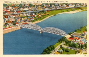 Mid-Delaware River Bridge Connecting Port Jervis New York and Matamoras Penns...