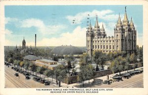 The Mormon Temple and Tabernacle Salt Lake, Utah USA Union Pacific 1939 