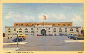 5th Regiment Armory Baltimore Maryland 1942 linen postcard