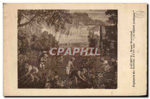 Postcard Old Saumur Musee Municipal des Gobelins tapestry Gardeners children