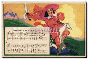 Old Postcard Fancy Malbrough s & # 39en will t & # 39en War Horse Song