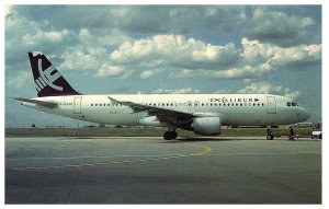 Excalibur Airbus A320-212 at Orly Airport Paris France Airplane Postcard