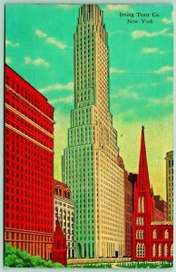 Irving Trust Company Building New York NY NYC UNP Unused Chrome Postcard I2