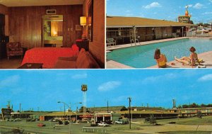 HOLIDAY INN Bartlesville, Oklahoma Swimming Pool ROADSIDE 1960s Vintage Postcard