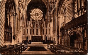 VINTAGE POSTCARD REREDOS AT DURHAM CATHEDRAL ENGLAND [vertical crease]