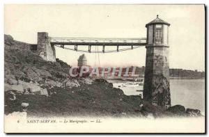 Old Postcard Saint Servan the tide gauge