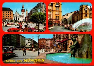 Germany Muenchen Gruesse Greetings With Multi View