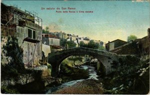 CPA SAN REMO Ponte della Rocca e Citta vecchia ITALY (801809)