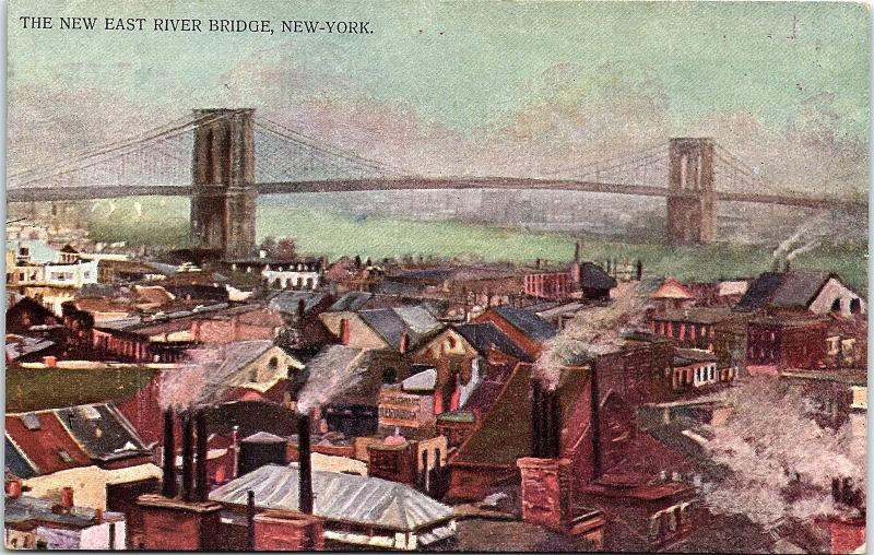 Postcard NY The New East River Bridge New York UDB Q1