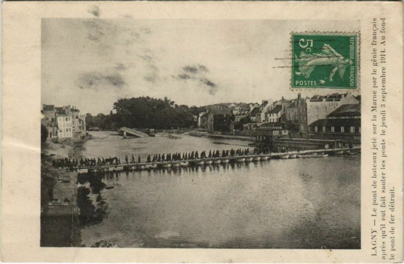 CPA Lagny Le Pont de baleaux jele sur la Marne FRANCE (1100616)