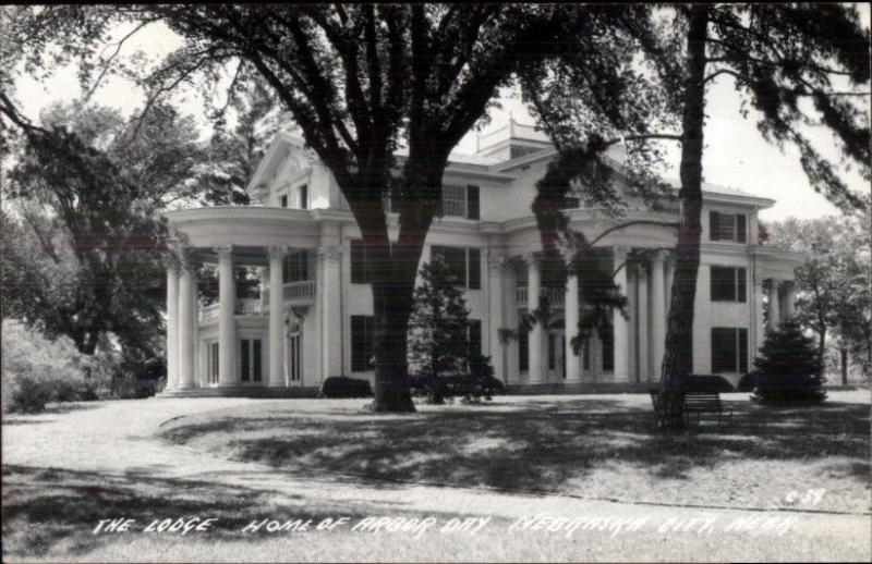 Nebraska City NE Lodge Home of Arbor Day Real Photo Postcard