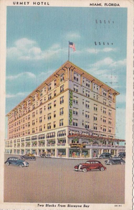 Florida Miami The Urmey Hotel 1941 Curteich