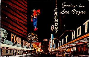 USA Las Vegas Fremont Street Chrome Postcard 09.81