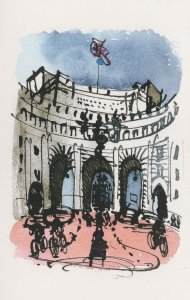 Traffic at Admiralty Arch Mall Bicycles London Painting Postcard