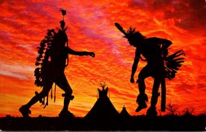 Oklahoma Indian Tribal Dance At Sunset