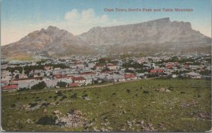 Postcard Cape Town Devil's Peak and Table Mountain  South Africa