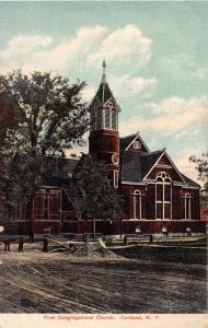 CORTLAND NEW YORK FIRST CONGREGATIONAL CHURCH POSTCARD 1910s