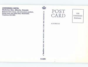 Unused Pre-1980 HOTEL SCENE Medicine Hat Alberta AB B0720