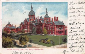 John Hopkins Hospital, Baltimore, Maryland, Early Postcard, Used in 1905