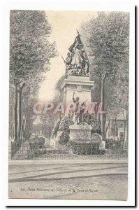 Melun Old Postcard Monument children of the Seine t Marne