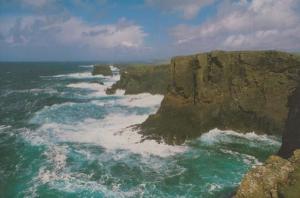 Eshaness Cliffs Rough Sea Rare Aerial Scottish Postcard