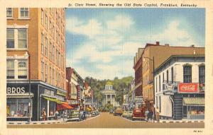 Frankfort Kentucky St Clair Street Scene Historic Bldgs Antique Postcard K90595