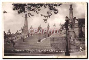 Old Postcard Marseille Escalier Monumental de la Gare