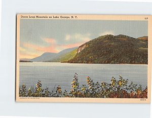 Postcard Deers Leap Mountain on Lake George, New York