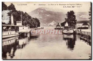 Annecy - the Port and Mountain Veyrier - Old Postcard