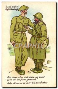 Old Postcard Fantasy Militaria twin Freres