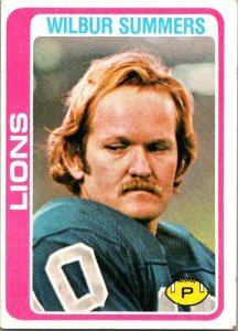 1978 Topps Football Card Wilbur Summers Detroit Lions sk7314