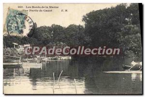 Old Postcard The Banks of the Marne Part raft