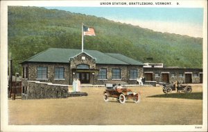 Brattleboro Vermont VT Train Station Depot c1920s Postcard
