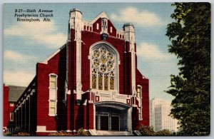 Vtg Birmingham Alabama AL Presbyterian Church Sixth Avenue 1950s View Postcard