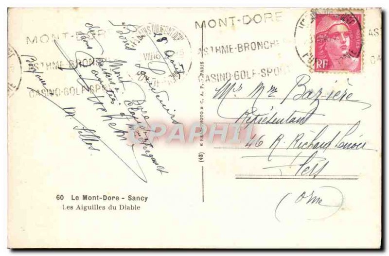 Modern Postcard Mont Dore Sancy Needles Devil