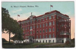 St Mary's Hospital Madison Wisconsin 1913 postcard