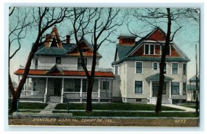 Chandler Hospital Compton Illinois 1911 Vintage Antique Postcard 