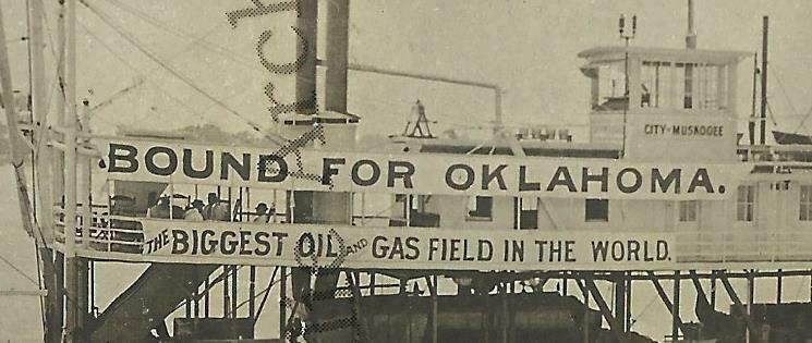 Muskogee OK RPPC '10 STEAMBOAT Bound for Oklahoma OIL FIELDS Petroleum MINERS 