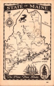 Maine Map Of The Pine Tree State