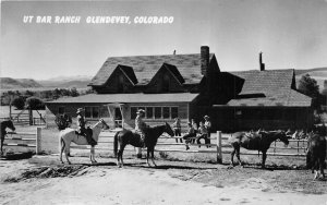 J17/ Glendevey Colorado RPPC Postcard c1950 UT Bar Ranch Horses Lodge 282