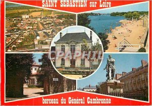 Postcard Moderne Saint Sebastien sur Loire Colors of Brittany Vue Generale Be...