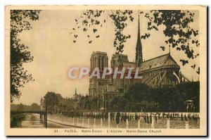 Old Postcard Paris Notre Dame the apse Notre Dame Church