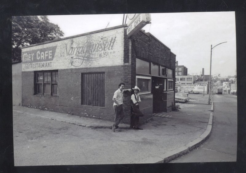 REAL PHOTO PROVIDENCE RHODE ISLAND DOWNTOWN MET CAF� POSTCRAD COPY