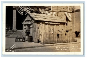 1938 New Martinsville WV, Centennial Headquarters RPPC Photo Vintage Postcard 