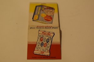 Krun-chee Pop Corn Advertising 20 Strike Matchbook Cover