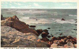 Vintage Postcard 1920's Point Joe 17 Mile Drive Different Currents Meet Here CA