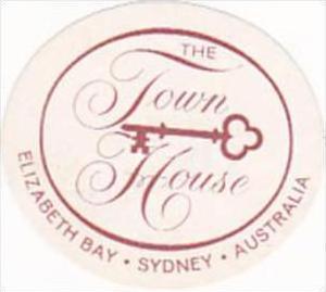 AUSTRALIA SYDNEY TOWN HOUSE HOTEL VINTAGE LUGGAGE LABEL