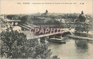 Postcard Old Paris Panorama on the Institut de France and the Pont des Arts