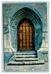 Vintage 1960's Postcard Great North Door Singing Tower Lake Wales Florida