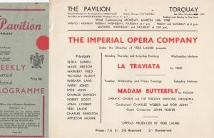 Torquay Pavillion 1948 Madam Butterfly 3x Opera Poster Theatre Programme
